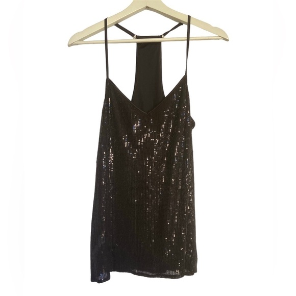 INTIMISSIMI black Racerback sequins top Size Small - Picture 1 of 9